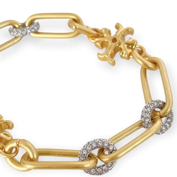 NEW Authentic Tory Burch Roxanne Chain Pavè Bracelet Ret $375 NWT - Picture 2 of 5